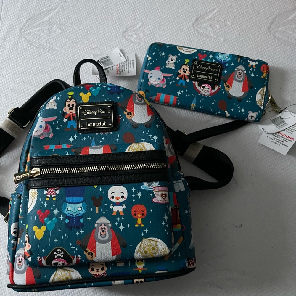 Disney Loungefly backpack and matching wallet
